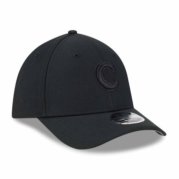 Chicago Cubs New Era Black C 39THIRTY M Crown Stretch Fit Cap