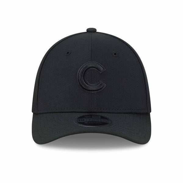 Chicago Cubs New Era Black C 39THIRTY M Crown Stretch Fit Cap