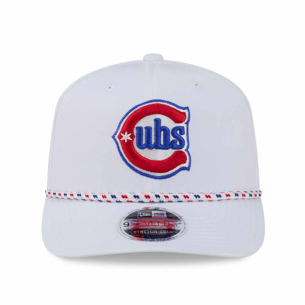 Chicago Cubs New Era White Rope 9SEVENTY Sport Stretch Snap Adjustable Cap