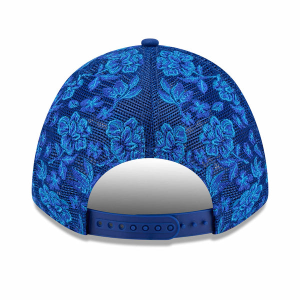 Chicago Cubs New Era Women's Navy Floral Mesh 9FORTY M Crown Adjustable Cap