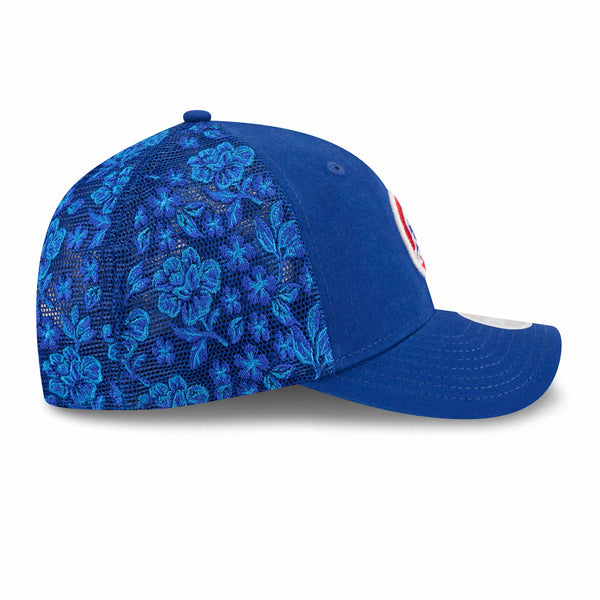 Chicago Cubs New Era Women's Navy Floral Mesh 9FORTY M Crown Adjustable Cap