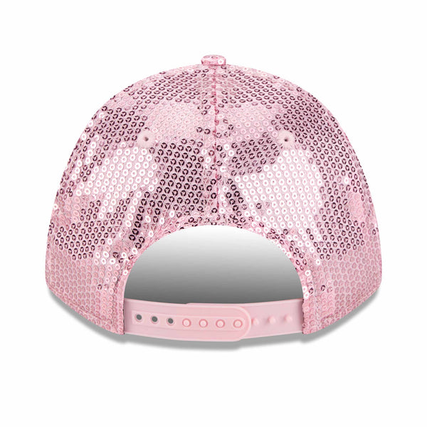 Chicago Cubs New Era Ladies 9FORTY Pink Bullseye Sequin Adjustable Cap