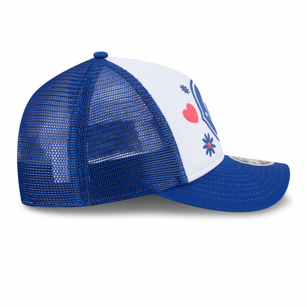 Chicago Cubs New Era Youth Girls Peace & Love 9FORTY M Crown Mesh Adjustable Cap