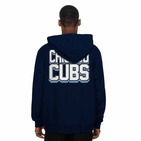 Chicago Cubs New Era Rock Bear Two Sided Full Zip Hooded Sweatshirt