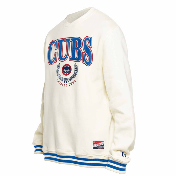 Chicago Cubs New Era Beige 1969 Bear Crest Crewneck Sweatshirt