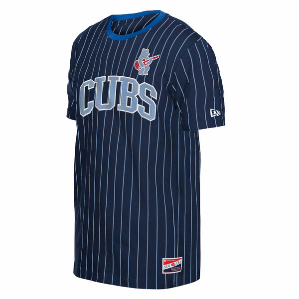 Chicago Cubs New Era Rock Bear Navy Pinstripe T Shirt
