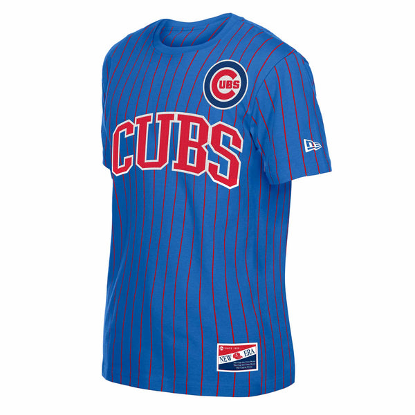 Chicago Cubs New Era Bullseye Royal Pinstripe T Shirt