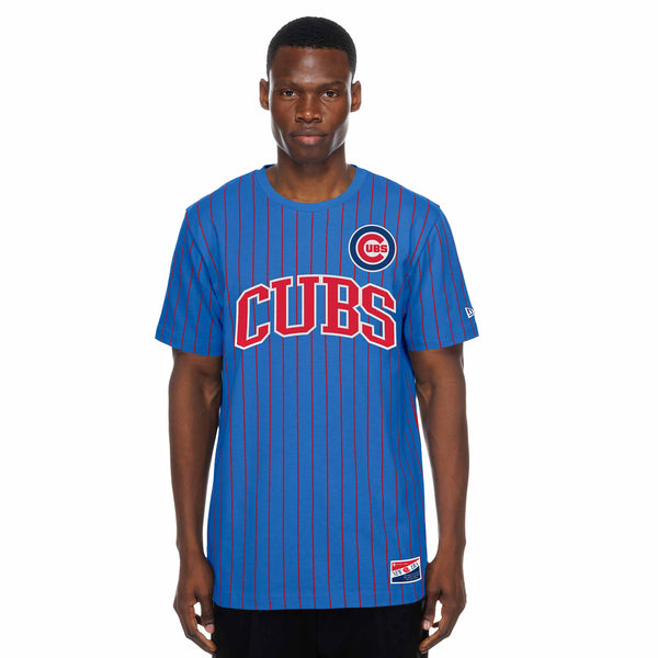 Chicago Cubs New Era Bullseye Royal Pinstripe T Shirt