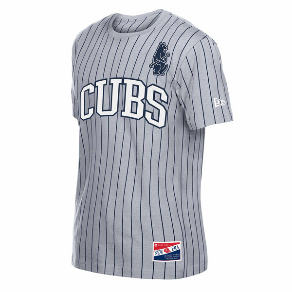 Chicago Cubs New Era 1914 Bear Grey Pinstripe T Shirt
