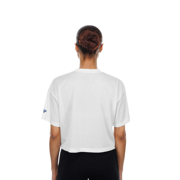 Chicago Cubs New Era Women's Bullseye Mesh Crop T Shirt
