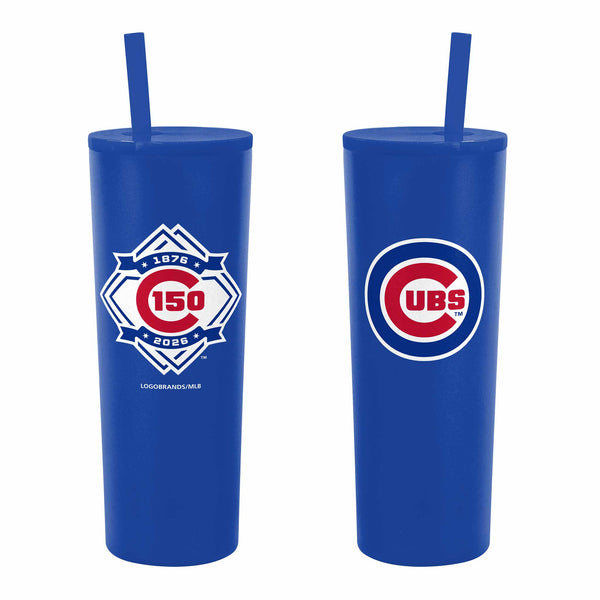 Chicago Cubs 30oz Royal Bullseye 150 Year Logo Straw Tumbler