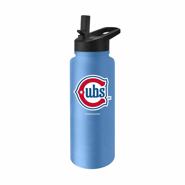 Chicago Cubs 34oz Baby Blue Alt 2 Rock Bear Logo Quencher Bottle