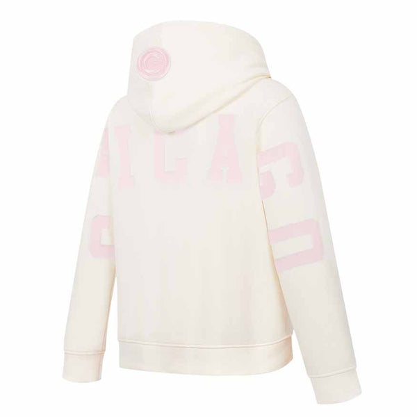 Chicago Cubs Pro Standard Youth Girls Cream Pink Big Shoulders Hooded Sweatshi
