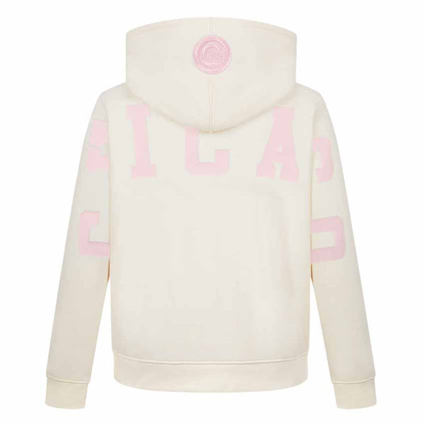 Chicago Cubs Pro Standard Youth Girls Cream Pink Big Shoulders Hooded Sweatshi