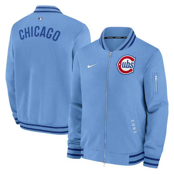Chicago Cubs Nike Authentic On Field Alternate Blues Full Zip Bomber Jacket