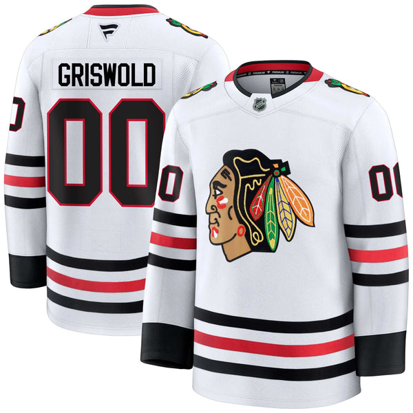 Chicago Blackhawks Clark Griswold Fanatics Road Premium Jersey With Authentic Lettering