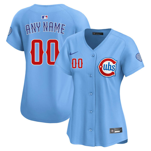 Chicago Cubs Customized Women's Nike Alternate Two Jersey With Authentic Lettering