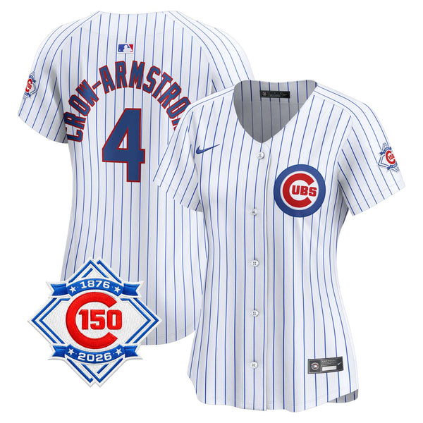 Chicago Cubs Pete Crow-Armstrong Women's Nike Home Limited 150th Anniversary Jersey With Authentic Lettering
