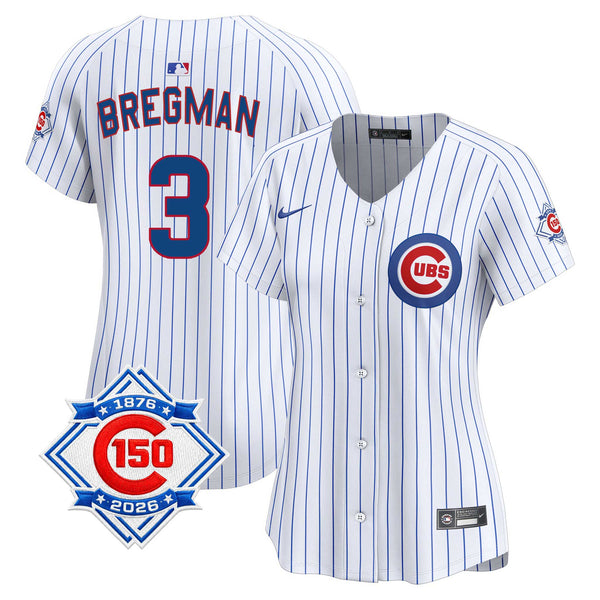 Chicago Cubs Alex Bregman Women's Nike Home Limited 150th Anniversary Jersey With Authentic Lettering