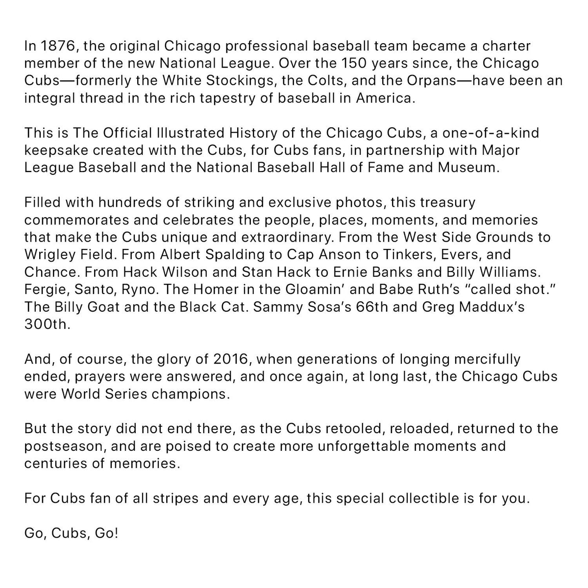 Cubs Writing Chicago Cubs Official 150th Anniversary Coffee Book – Wrigleyville Sports