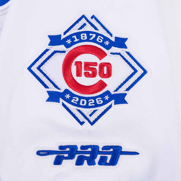 Chicago Cubs Pro Standard Modern Logo 150 Year White Heavyweight Jersey T Shirt