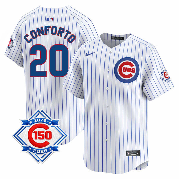 Chicago Cubs Michael Conforto Nike Home Vapor Limited 150th Anniversary Jersey With Authentic Lettering