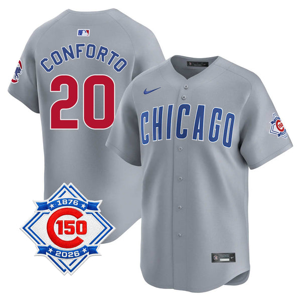 Chicago Cubs Michael Conforto Nike Road Vapor Limited 150th Anniversary Jersey With Authentic Lettering