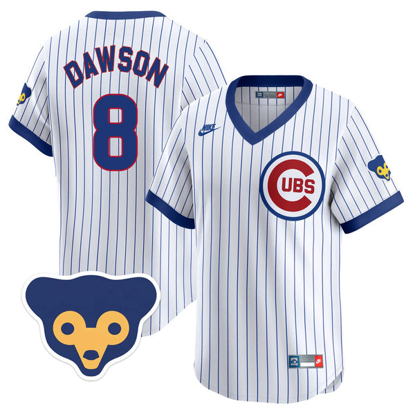 Chicago Cubs Andre Dawson Nike Limited Vapor 1957-78 Home Cooperstown Jersey With Authentic Lettering
