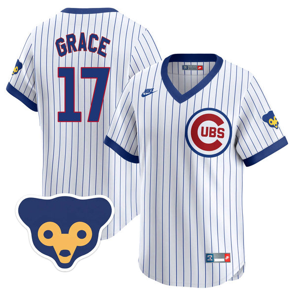 Chicago Cubs Mark Grace Nike Limited Vapor 1957-78 Home Cooperstown Jersey With Authentic Lettering