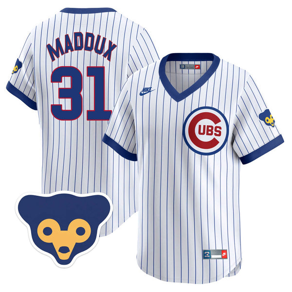 Chicago Cubs Greg Maddux Nike Limited Vapor 1957-78 Home Cooperstown Jersey With Authentic Lettering