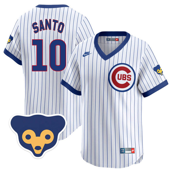 Chicago Cubs Ron Santo Nike Limited Vapor 1957-78 Home Cooperstown Jersey With Authentic Lettering