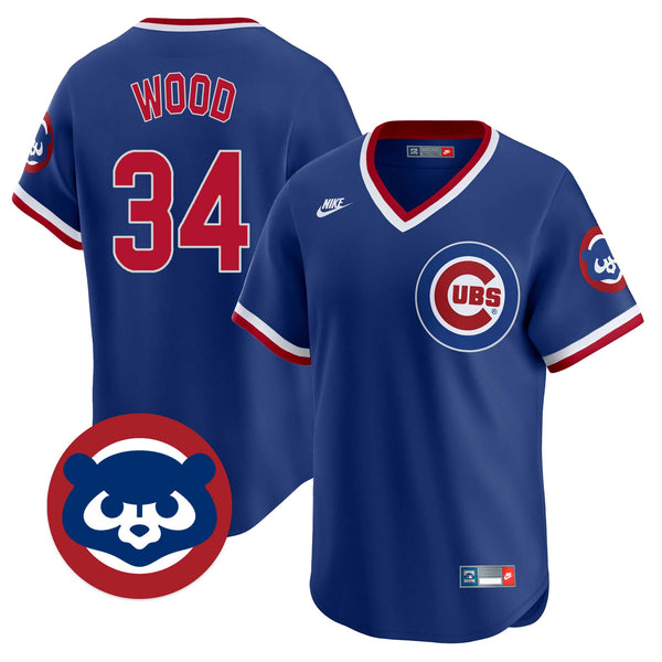 Chicago Cubs Kerry Wood Nike Limited Vapor 1994-96 Alternate Cooperstown Jersey With Authentic Lettering