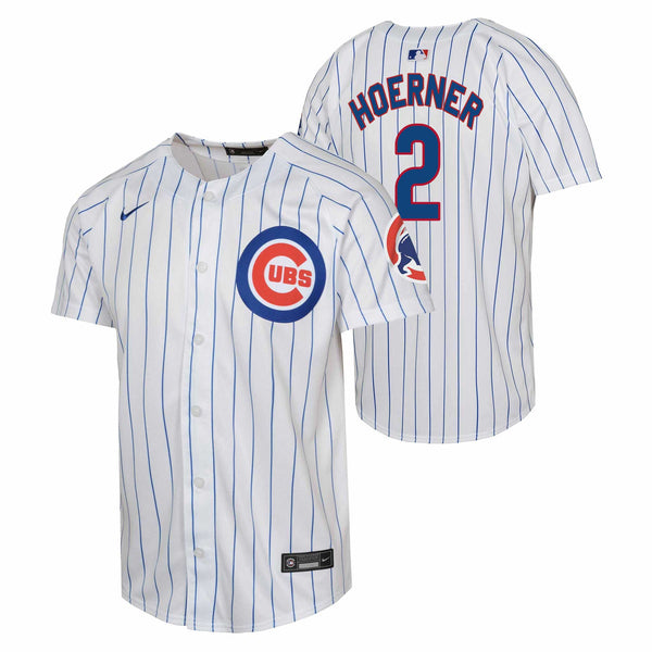 Chicago Cubs Nico Hoerner Youth Nike Home Home Run Jersey With Authentic Lettering