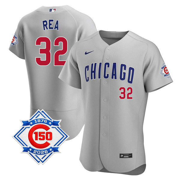 Chicago Cubs Colin Rea Nike Coolbase Authentic Road 150th Anniversary Patch Jersey with Authentic Lettering