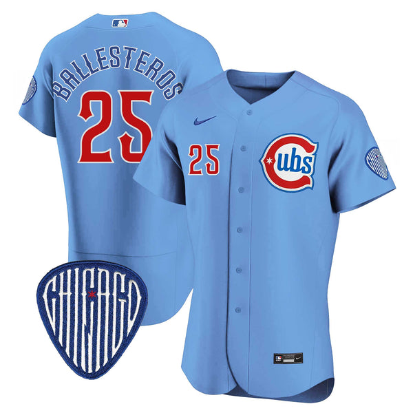 Chicago Cubs Moisés Ballesteros Nike Coolbase Authentic Alternate 2 Jersey with Authentic Lettering