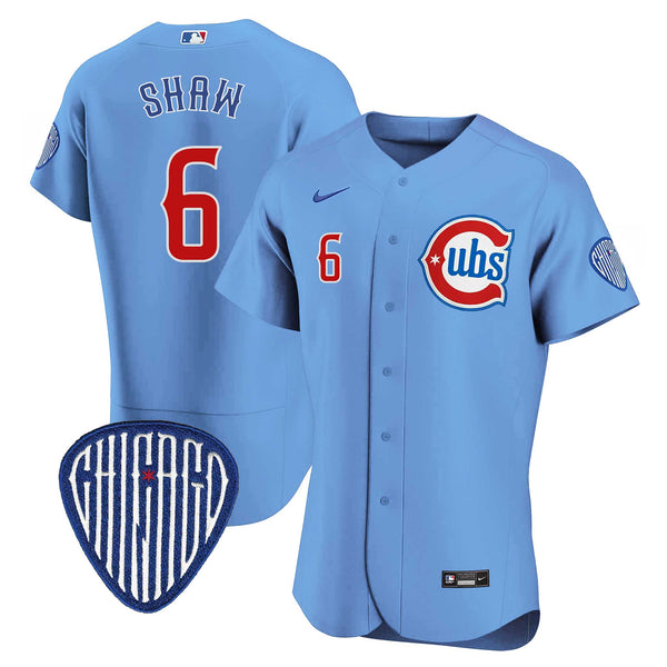 Chicago Cubs Matt Shaw Nike Coolbase Authentic Alternate 2 Jersey with Authentic Lettering