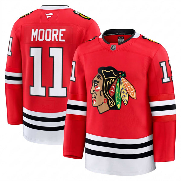 Chicago Blackhawks Oliver Moore Fanatics Home Premium Jersey With Authentic Lettering