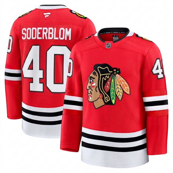 Chicago Blackhawks Arvid Söderblom Fanatics Home Premium Jersey With Authentic Lettering