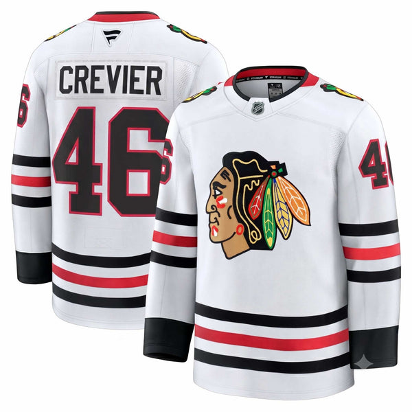 Chicago Blackhawks Louis Crevier Fanatics Road Premium Jersey With Authentic Lettering