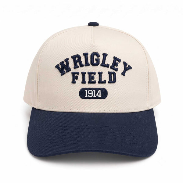 Wrigley Field Cream Navy Est 1914 5 Panel Adjustable Cap