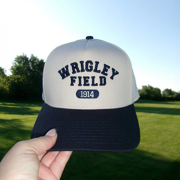 Wrigley Field Cream Navy Est 1914 5 Panel Adjustable Cap