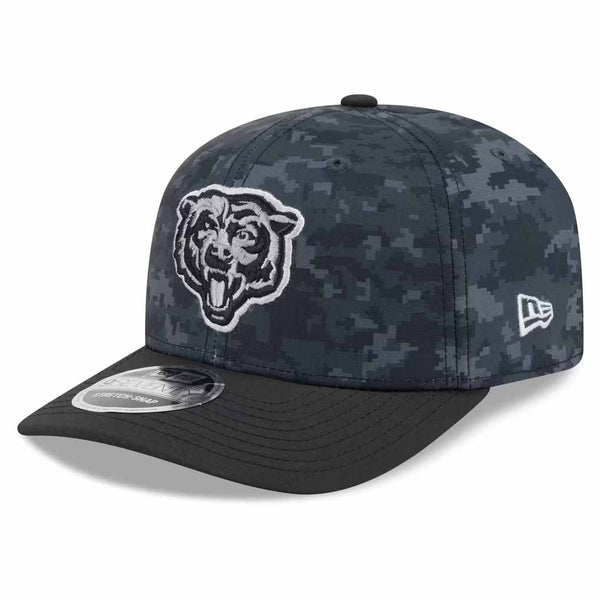 Chicago Bears New Era 2026 Youth Salute To Service Black Camo 9SEVENTY Snapback Adjustable Cap