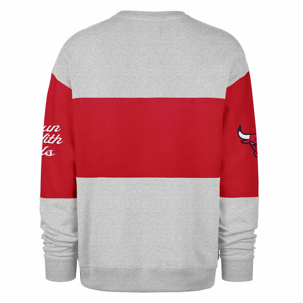 Chicago Bulls 47 Brand Racer Red Blockfield Maximalist Crew Neck Sweatshirt