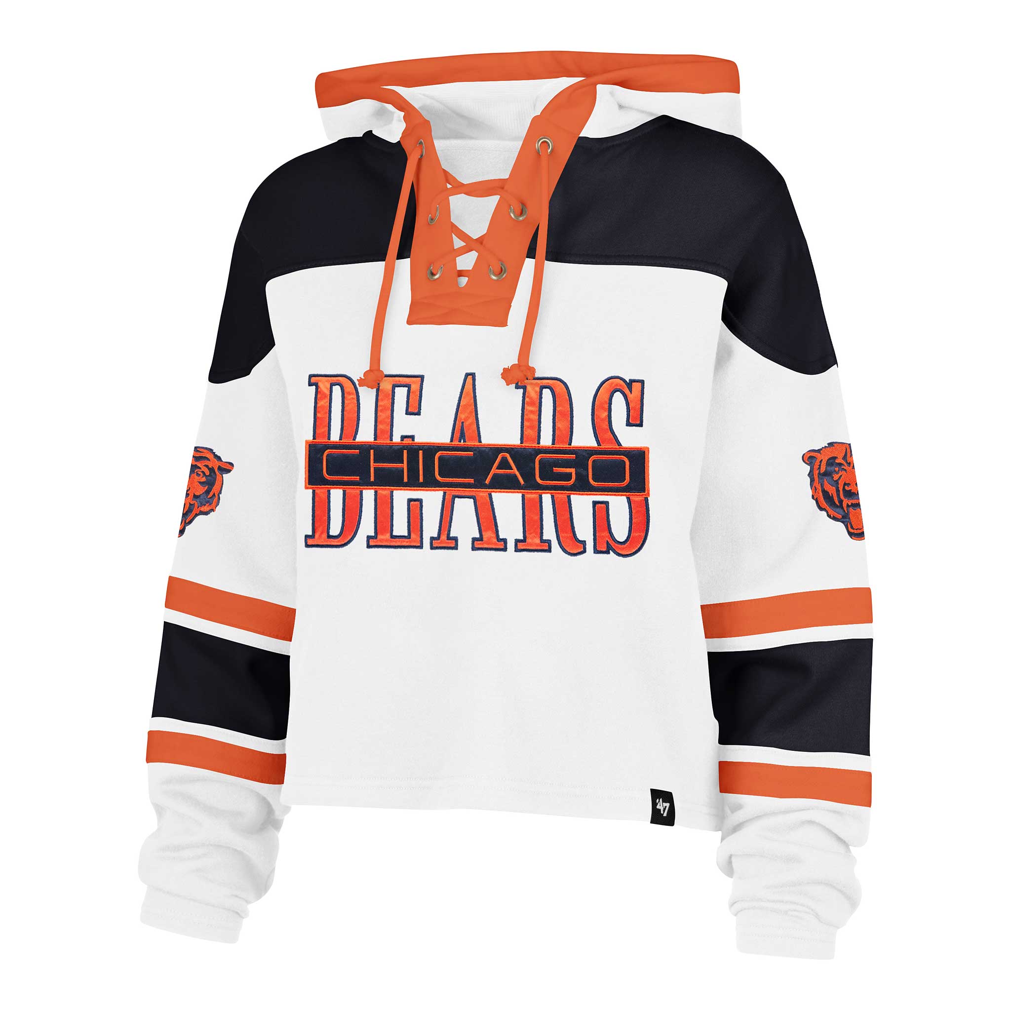 Chicago Bears 47 Brand Women's White Wash Cut Through Cropped