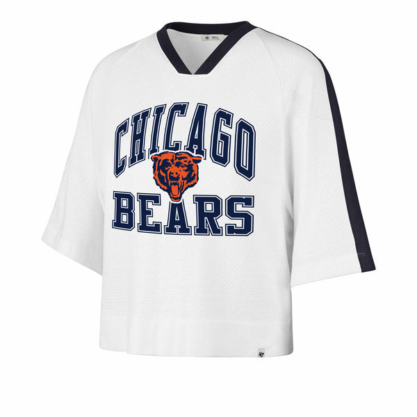 Chicago Bears 47 Brand Women's Historic White Big Overarch Drop Needle Tee