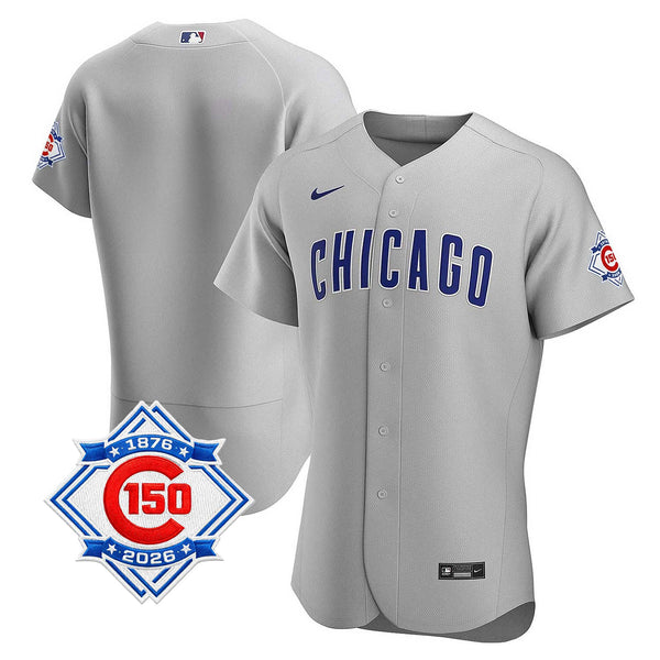 Chicago Cubs Nike Coolbase Authenitc Road 150th Anniversary Patch Jersey
