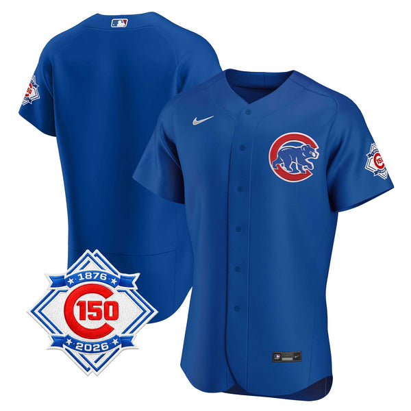 Chicago Cubs Nike Coolbase Authenitc Alternate 150th Anniversary Patch Jersey