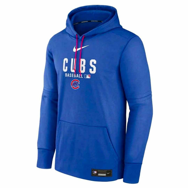 Chicago Cubs Nike Authentic On Field Walking Bear Therma Fleece Hooded Sweatshirt