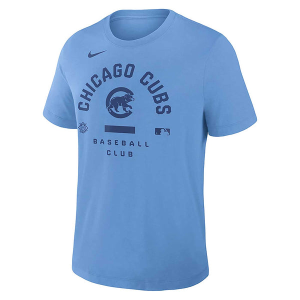 Chicago Cubs Nike Authentic On Field Early Work Walking Bear Baby Blue Arch Short Sleeve T Shirt