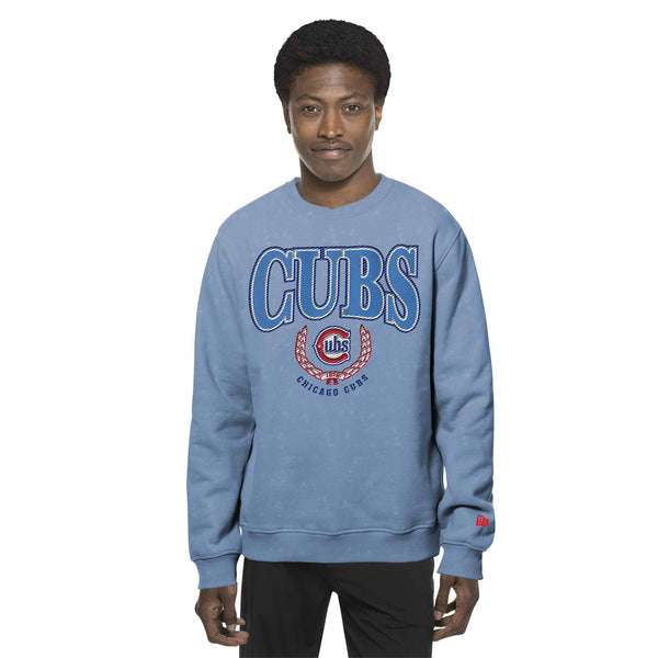 Chicago Cubs New Era Blues Alternate Crest Crewneck Sweatshirt